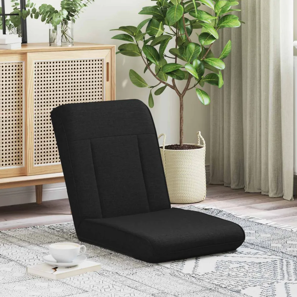 vidaXL Verstelbare vlo stoelen Zwart Stof