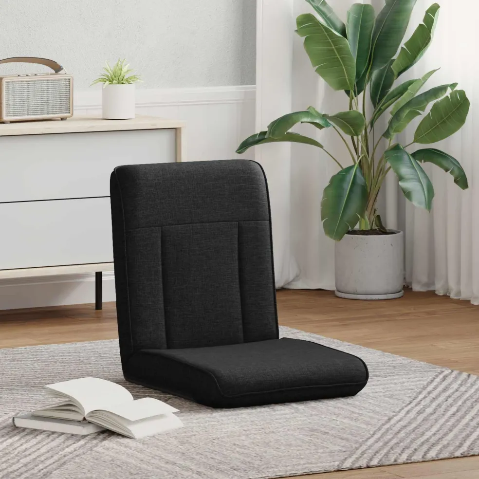 vidaXL Verstelbare vlo stoelen Zwart Stof