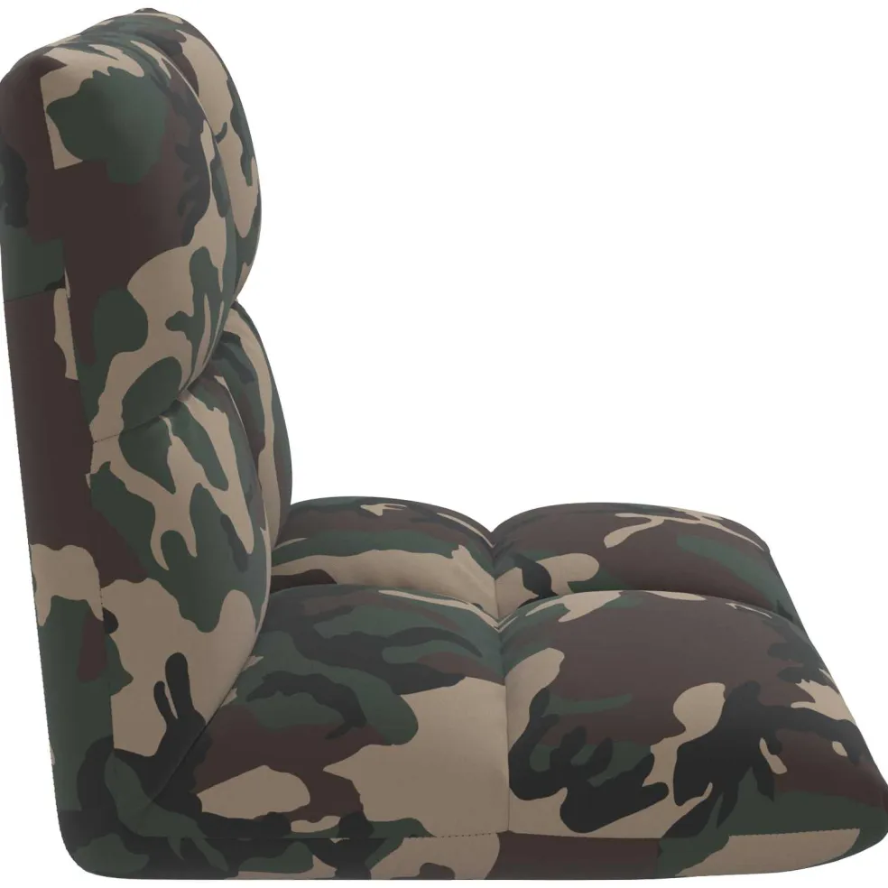 vidaXL Verstelbare vlo stoelen Legergroen Stof