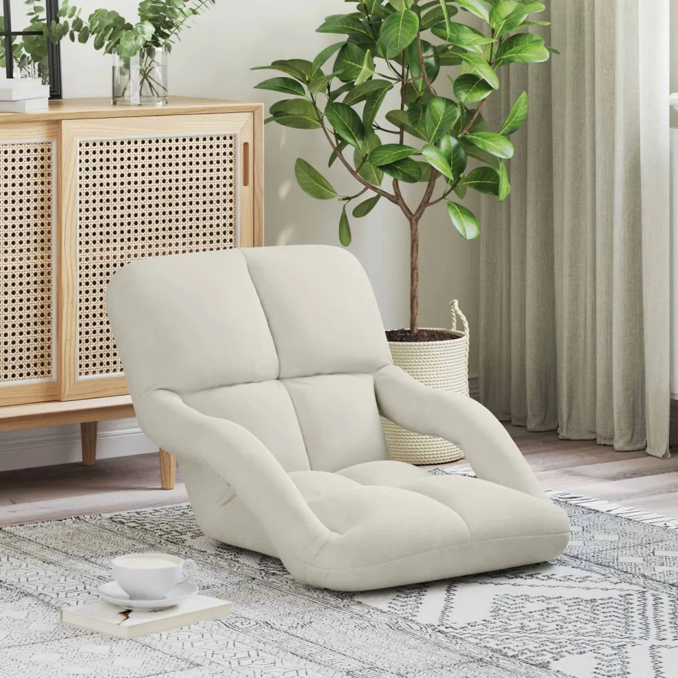 vidaXL Verstelbare vlo stoelen Crèmekleurig Fluweel