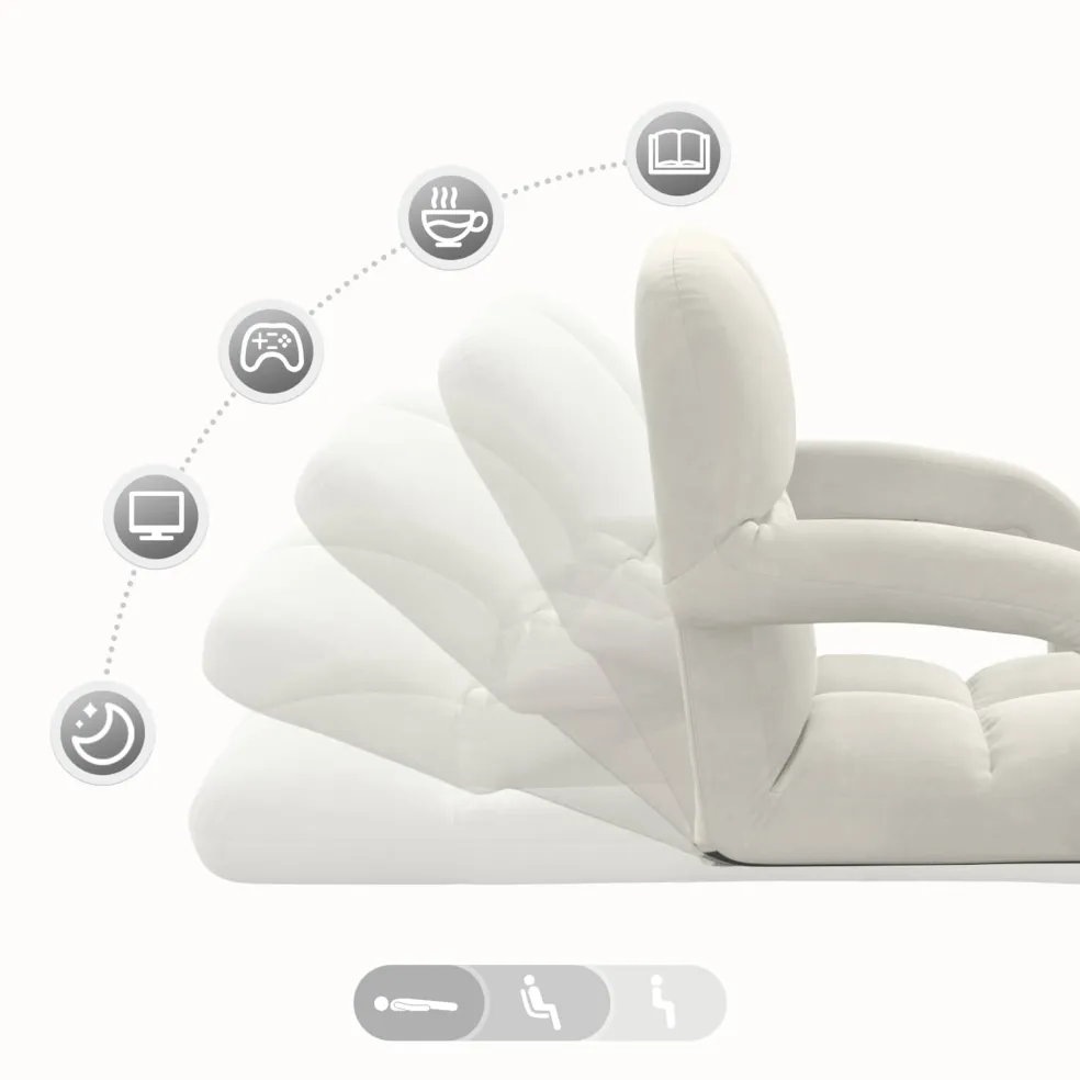 vidaXL Verstelbare vlo stoelen Crèmekleurig Fluweel
