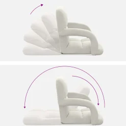 vidaXL Verstelbare vlo stoelen Crèmekleurig Fluweel