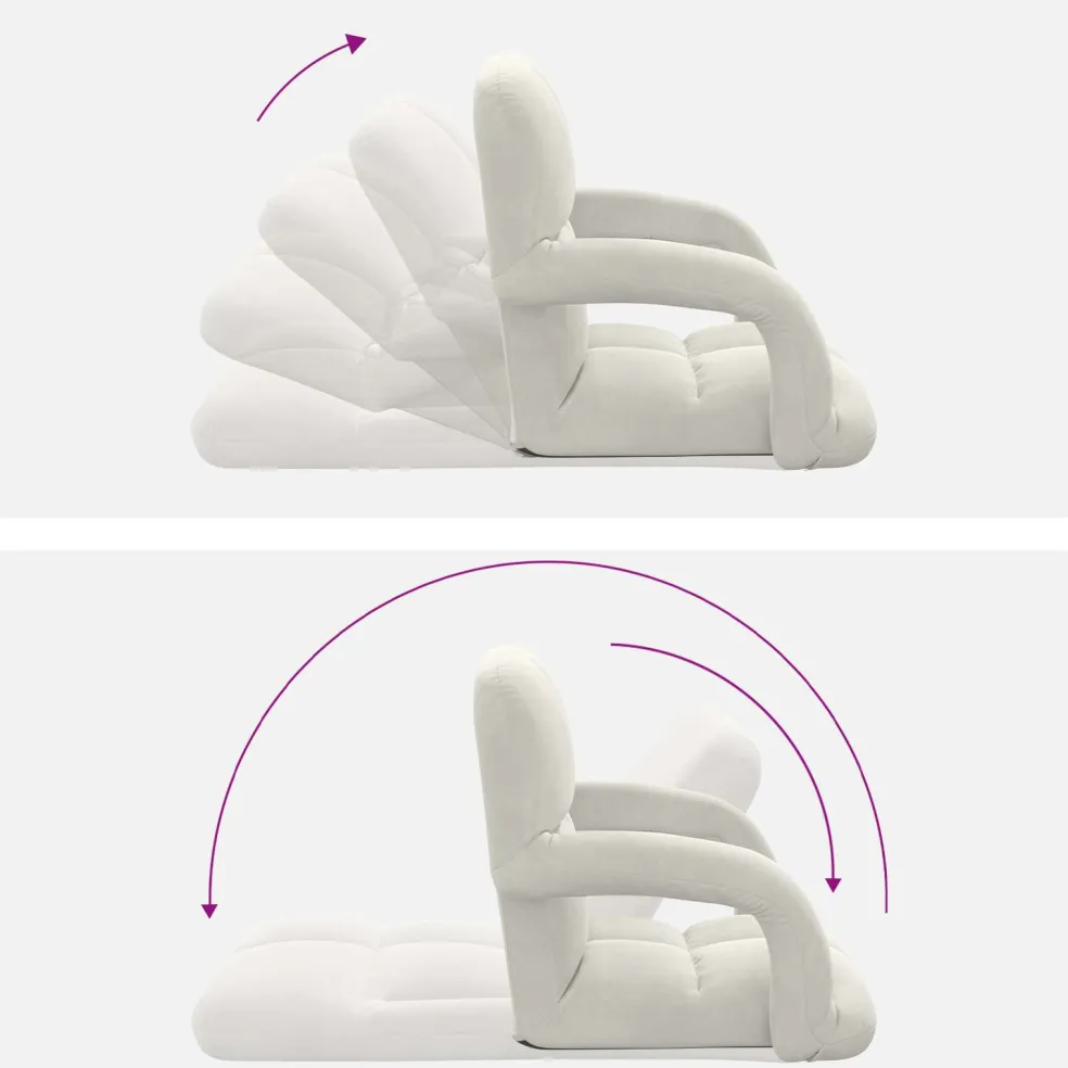 vidaXL Verstelbare vlo stoelen Crèmekleurig Fluweel