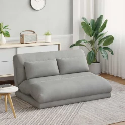 vidaXL Verstelbare vlo stoelen Lichtgrijs Fluweel