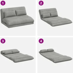 vidaXL Verstelbare vlo stoelen Lichtgrijs Fluweel
