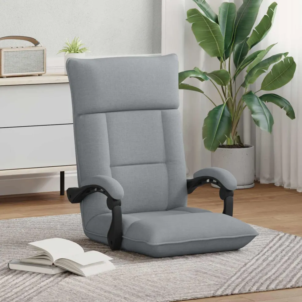 vidaXL Verstelbare vlo stoelen Lichtgrijs Stof