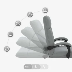 vidaXL Verstelbare vlo stoelen Lichtgrijs Stof