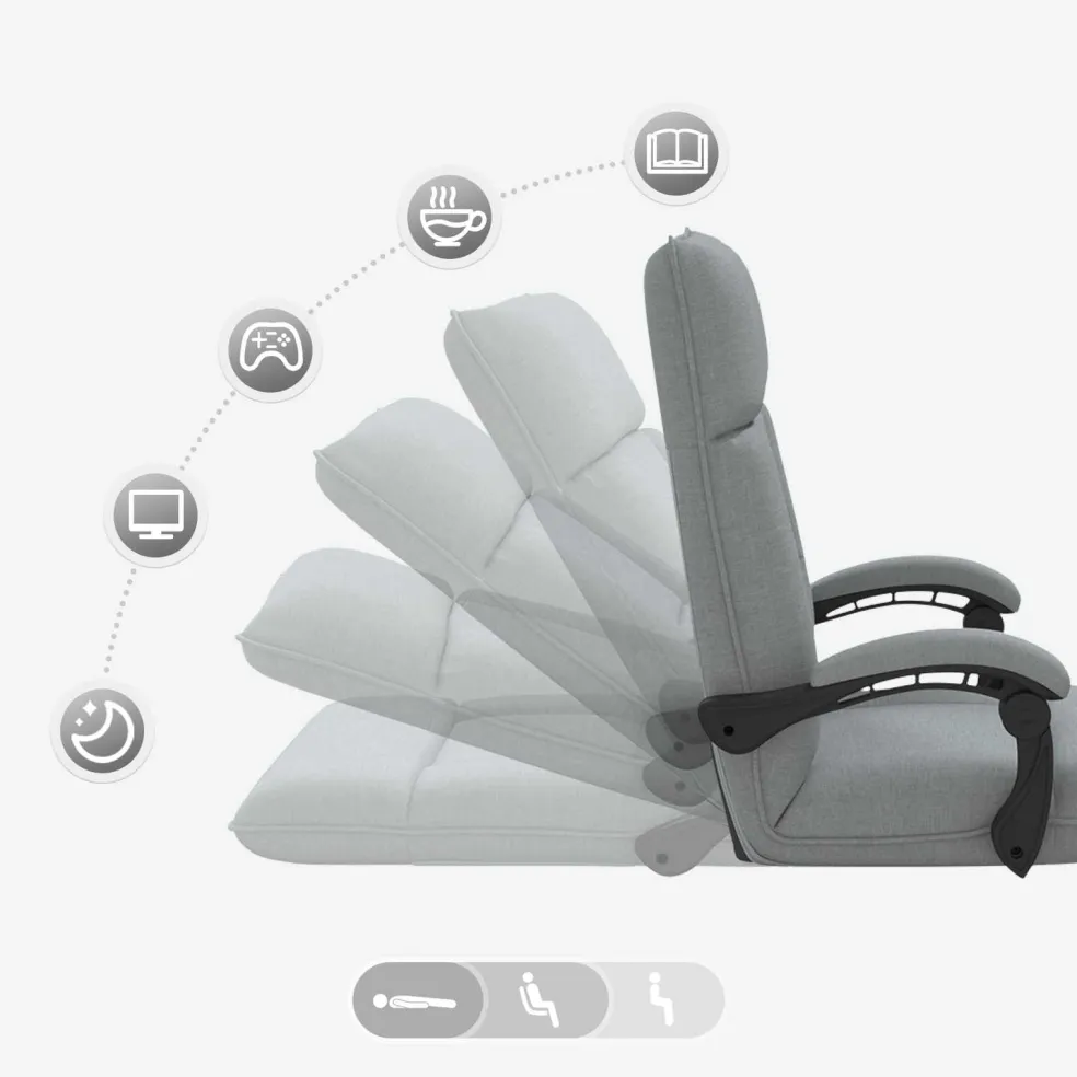 vidaXL Verstelbare vlo stoelen Lichtgrijs Stof