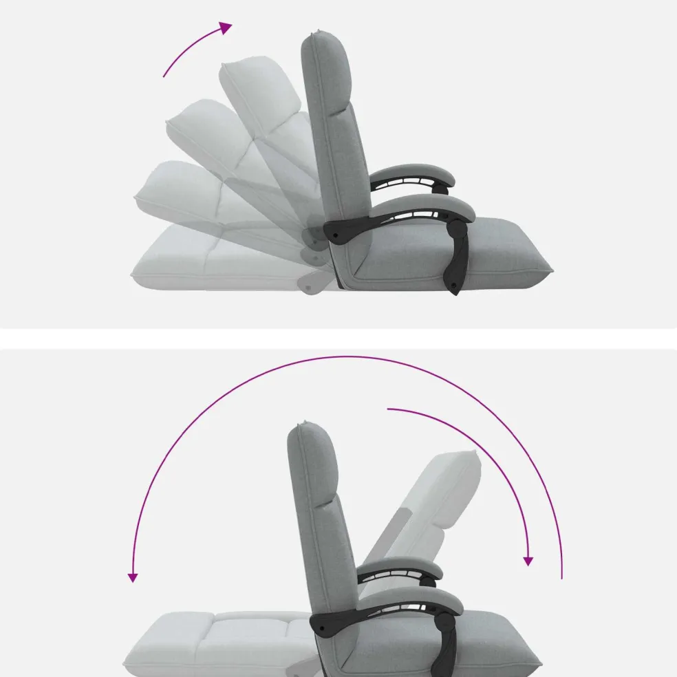 vidaXL Verstelbare vlo stoelen Lichtgrijs Stof