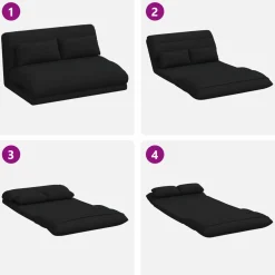 vidaXL Verstelbare vlo stoelen Zwart Stof