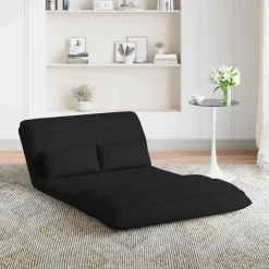 vidaXL Verstelbare vlo stoelen Zwart Stof
