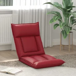 vidaXL Verstelbare vlo stoelen Wijnrood Kunstleer