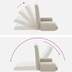 vidaXL Verstelbare vlo stoelen Havermout Grove Fluweel