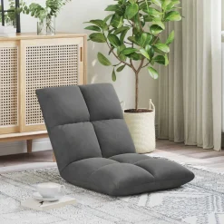 vidaXL Verstelbare vlo stoelen Donkergrijs Fluweel