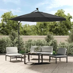 vidaXL Vervangingsdoek voor tuinparasol 300 cm antracietkleurig