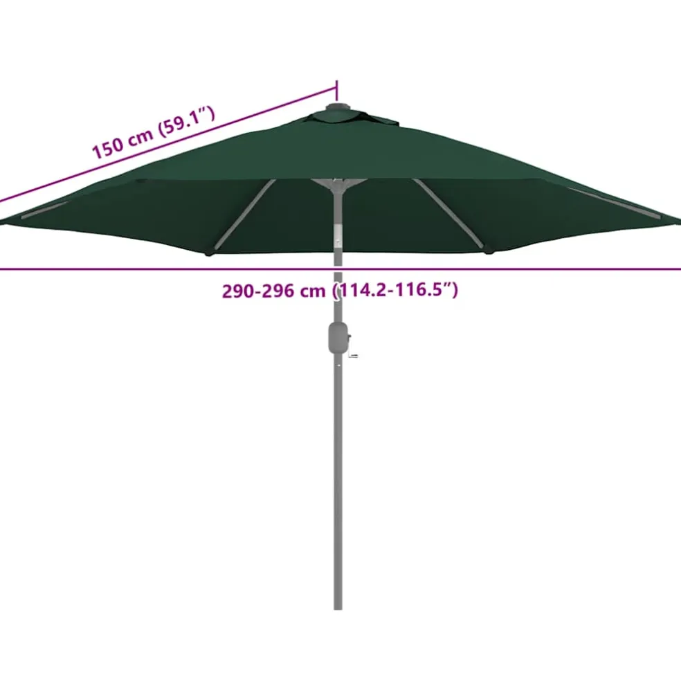 vidaXL Vervangingsdoek voor parasol 300 cm groen