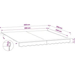 vidaXL Vervangingsdoek voor luifel 300x250 cm polyester grijs