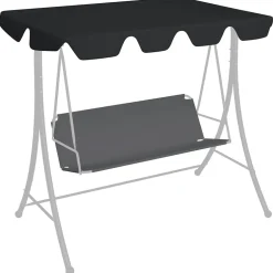 vidaXL Vervangingsluifel voor schommelbank 188/168x145/110 cm zwart