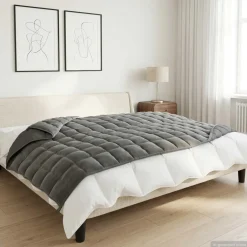 vidaXL Verzwaringsdeken Antraciet 122 x 183 cm 9 kg 100% Katoen 205T