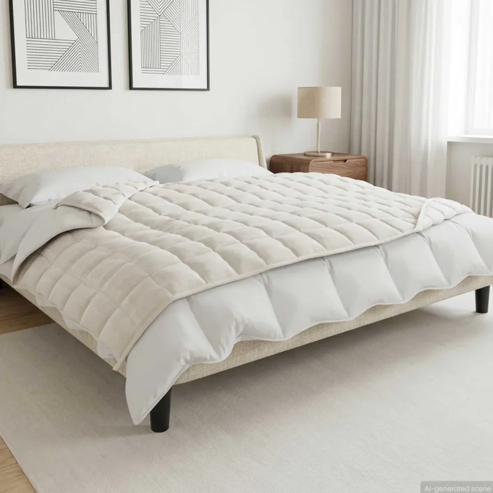 vidaXL Verzwaringsdeken Wit 152 x 203 cm 11 kg 100% Katoen 205T