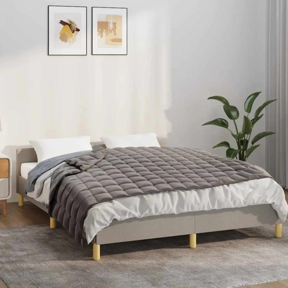 vidaXL Verzwaringsdeken 138x200 cm 6 kg stof grijs