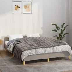 vidaXL Verzwaringsdeken 138x200 cm 10 kg stof grijs
