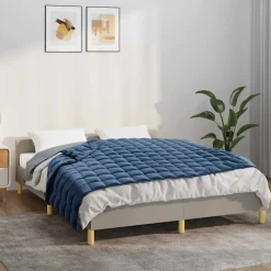 vidaXL Verzwaringsdeken 138x200 cm 10 kg stof blauw