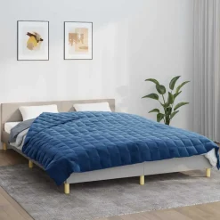 vidaXL Verzwaringsdeken 200x200 cm 13 kg stof blauw