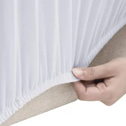 vidaXL Vierzitsbankhoes stretch polyester jersey wit