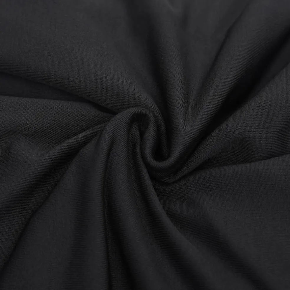 vidaXL Vierzitsbankhoes stretch polyester jersey zwart