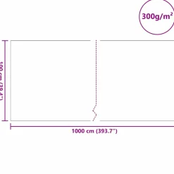 vidaXL Vijver Vlies 1 x 10 m Polyester en Katoen Grijs