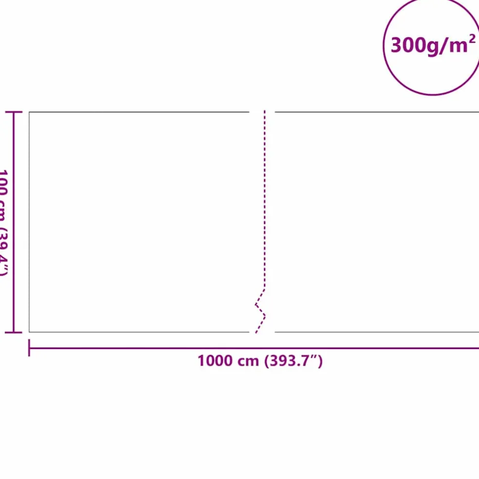 vidaXL Vijver Vlies 1 x 10 m Polyester en Katoen Grijs