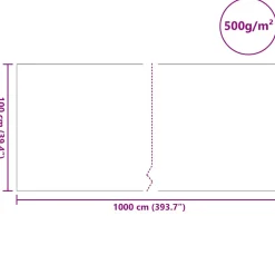vidaXL Vijver Vlies 1 x 10 m Polyester en Katoen Grijs
