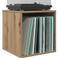 vidaXL Vinyl Album Doos Artisanaal eiken 37 x 36,5 x 38 cm