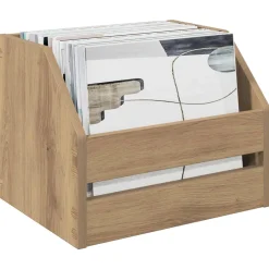 vidaXL Vinyl Album Doos Artisanaal eiken 38 x 30 x 29 cm Bewerkt hout