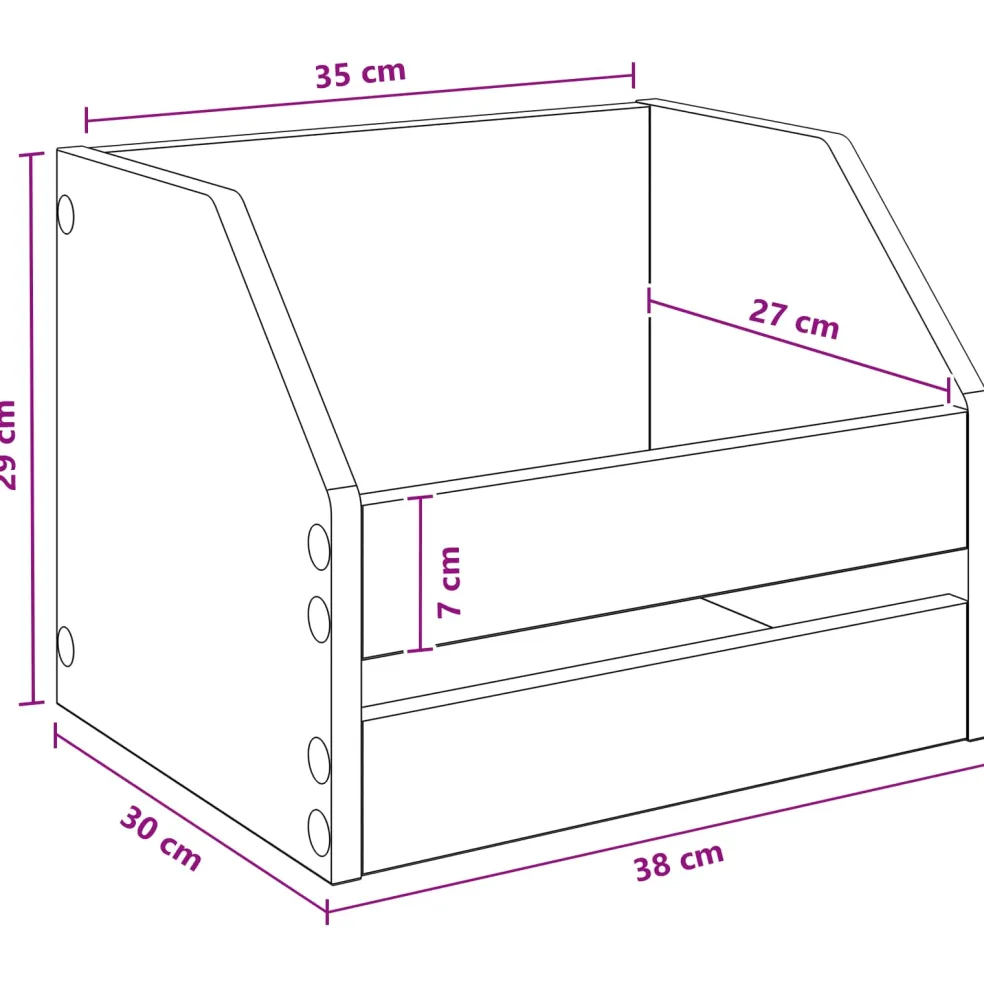 vidaXL Vinyl Album Doos Artisanaal eiken 38 x 30 x 29 cm Bewerkt hout