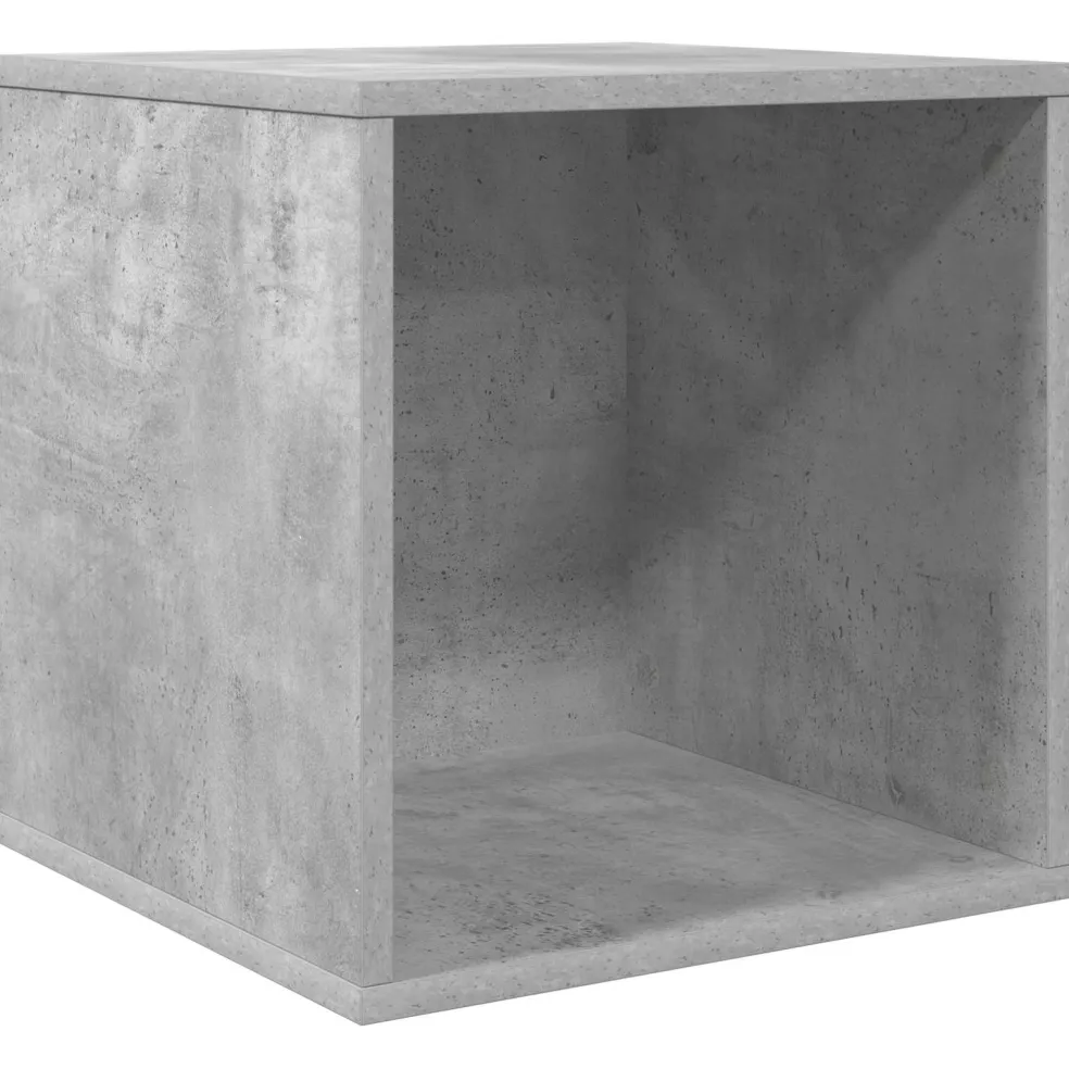 vidaXL Vinyl Album Doos Betongrijs 37 x 36,5 x 38 cm Bewerkt hout