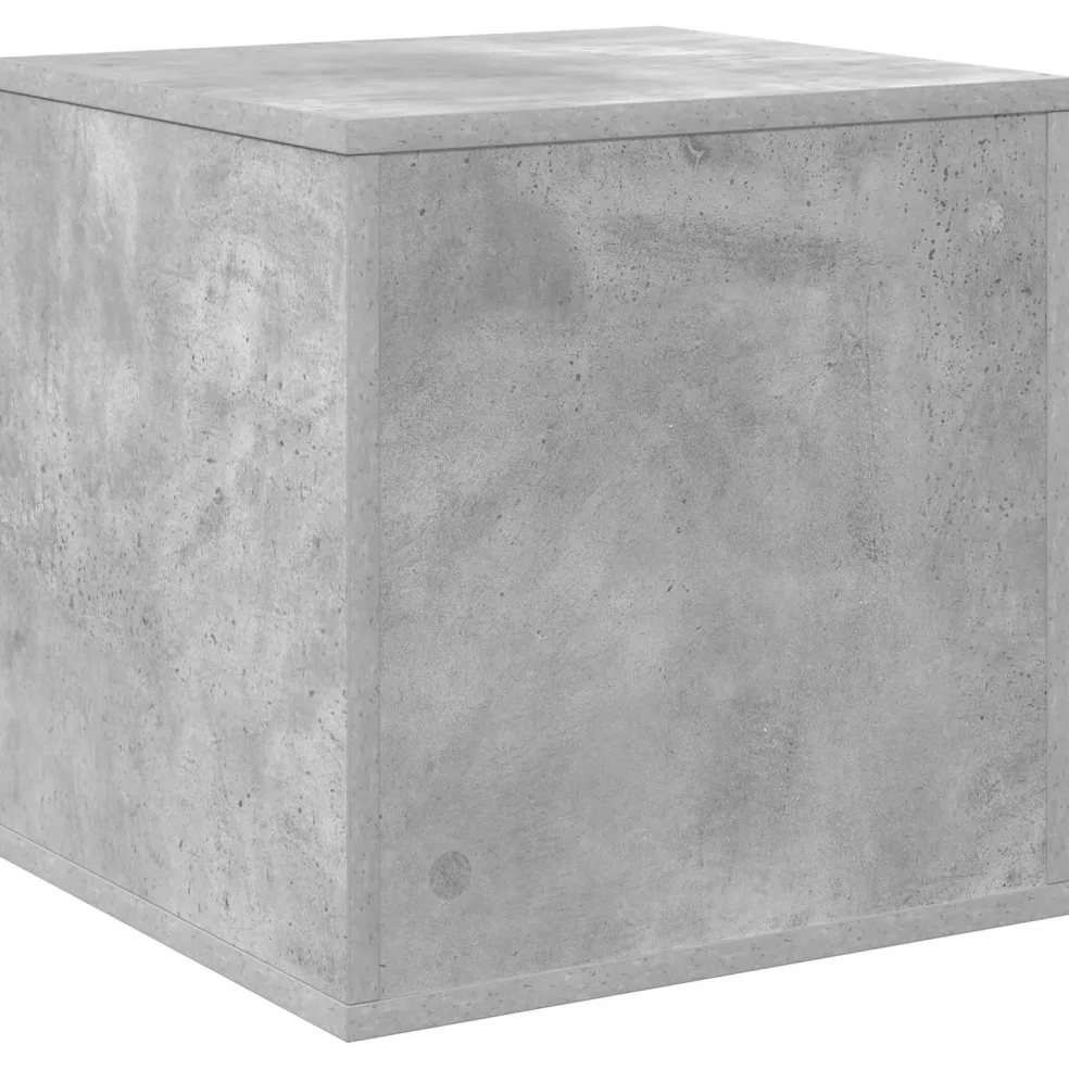 vidaXL Vinyl Album Doos Betongrijs 37 x 36,5 x 38 cm Bewerkt hout
