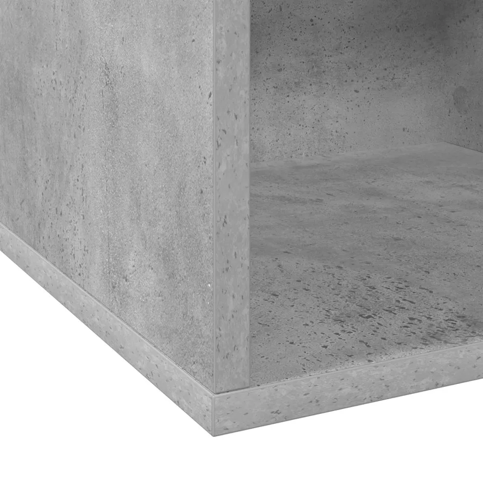 vidaXL Vinyl Album Doos Betongrijs 37 x 36,5 x 38 cm Bewerkt hout