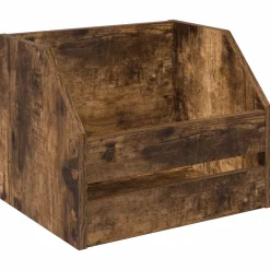 vidaXL Vinyl Album Doos Gerookt eiken 38 x 30 x 29 cm Bewerkt hout