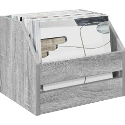 vidaXL Vinyl Album Doos Grijs Sonoma 38 x 30 x 29 cm Bewerkt hout