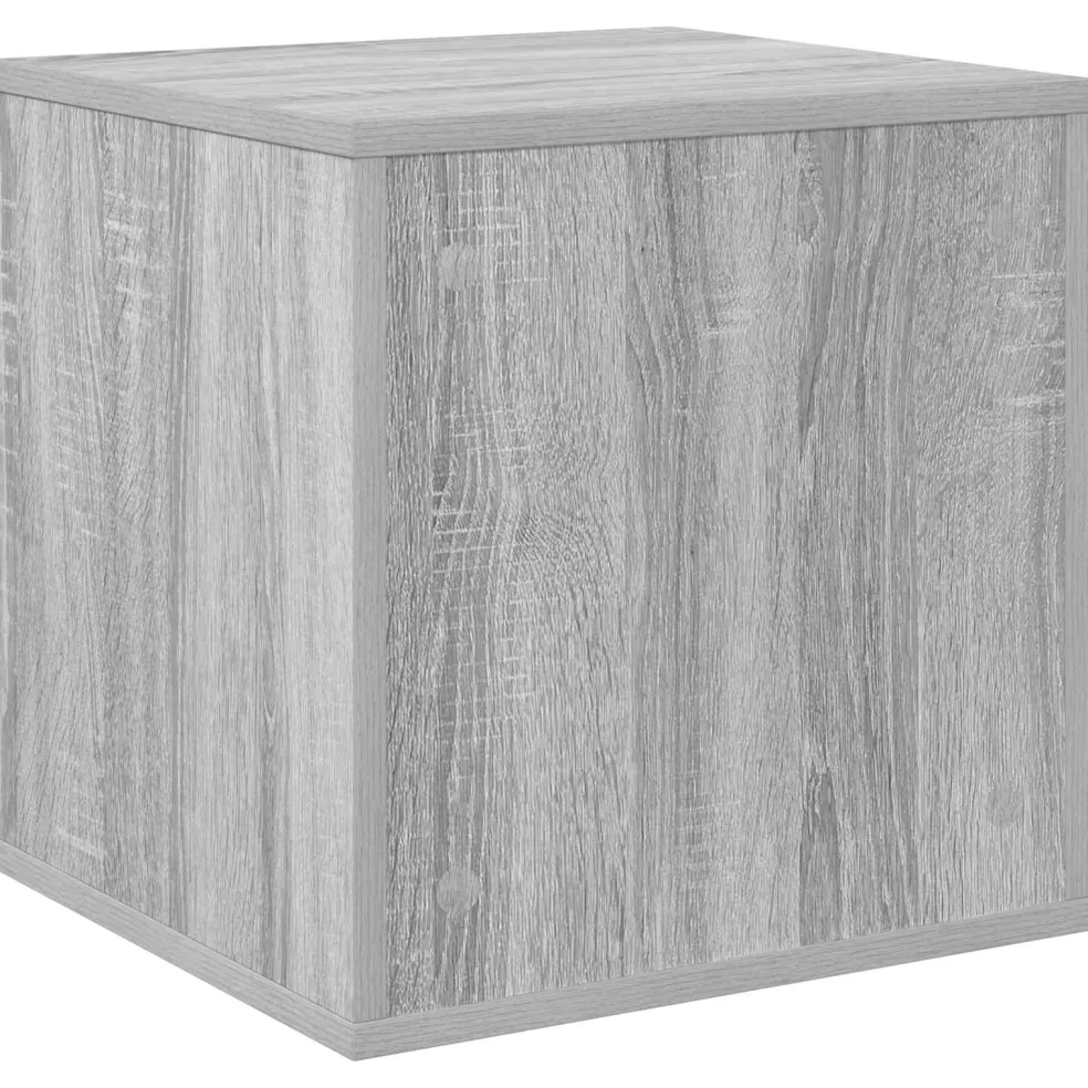 vidaXL Vinyl Album Doos Grijs Sonoma 37 x 36,5 x 38 cm Bewerkt hout