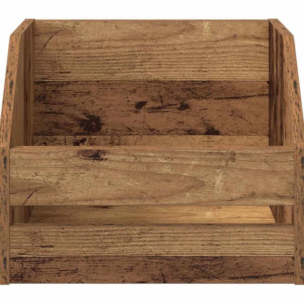 vidaXL Vinyl Album Doos Oud hout 38 x 30 x 29 cm Bewerkt hout