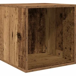 vidaXL Vinyl Album Doos Oud hout 37 x 36,5 x 38 cm Bewerkt hout
