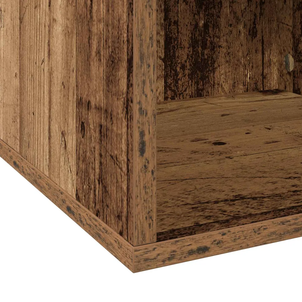 vidaXL Vinyl Album Doos Oud hout 37 x 36,5 x 38 cm Bewerkt hout