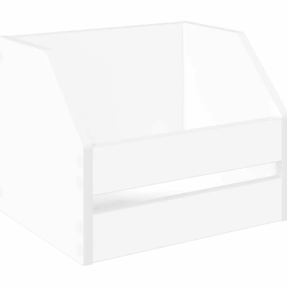 vidaXL Vinyl Album Doos Wit 38 x 30 x 29 cm Bewerkt hout