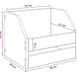 vidaXL Vinyl Album Doos Wit 38 x 30 x 29 cm Bewerkt hout