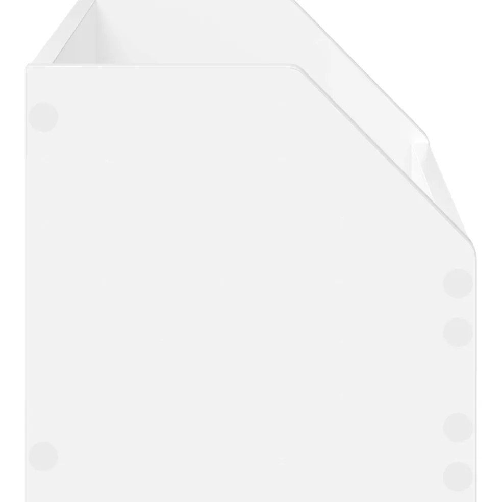 vidaXL Vinyl Album Doos Wit 38 x 30 x 29 cm Bewerkt hout
