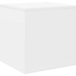 vidaXL Vinyl Album Doos Wit 37 x 36,5 x 38 cm Bewerkt hout