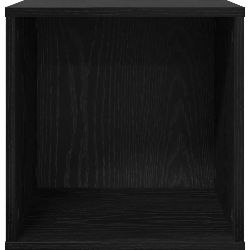 vidaXL Vinyl Album Doos Zwart eiken 37 x 36,5 x 38 cm Bewerkt hout